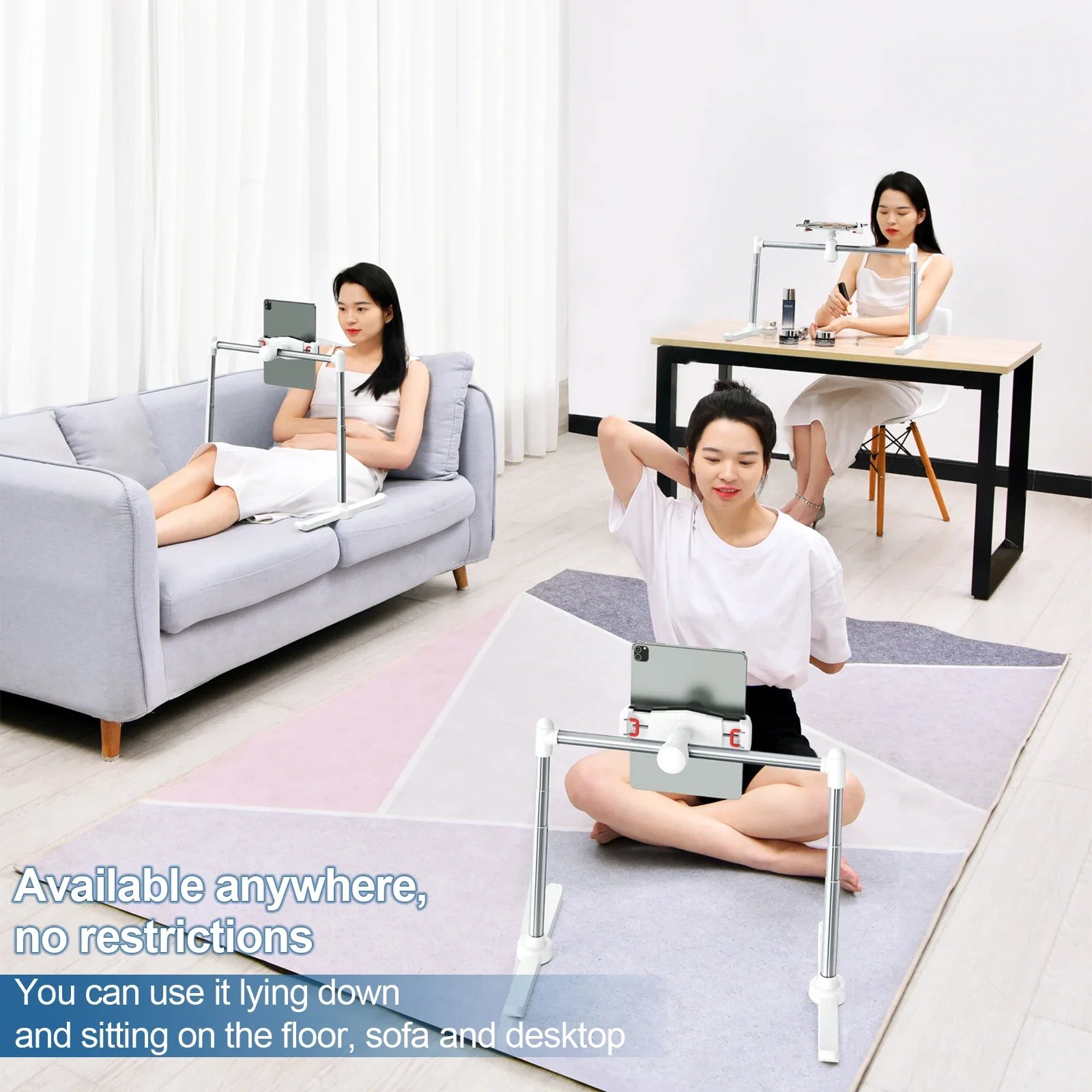 Oatsbasf 태블릿 스탠드 침대용 전화 홀더 다기능 랙 높이 조절 가능한 접이식 iPad 홀러 스탠드 패드 브래킷 소파 용