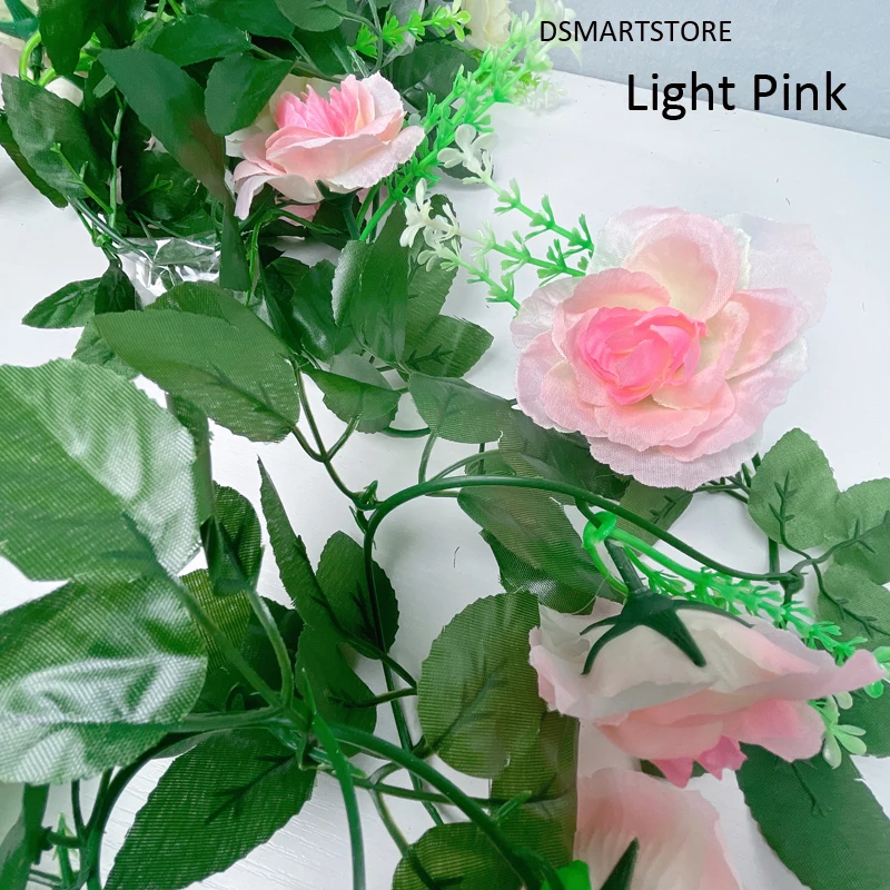 Description Picture 6 of item2Pcs Artificial White Flower Fake Rose Hanging 2.2M Vines Plants Leaves Artificials Garland Flowers Wedding Party Decoration