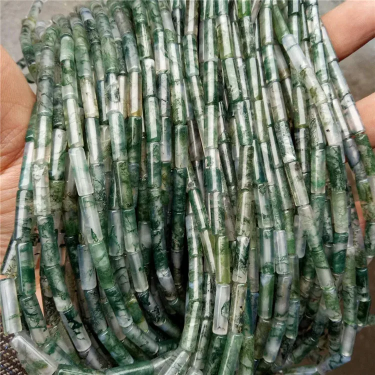 

Круглые Бусины Из Моха и агата, 4 х14 мм