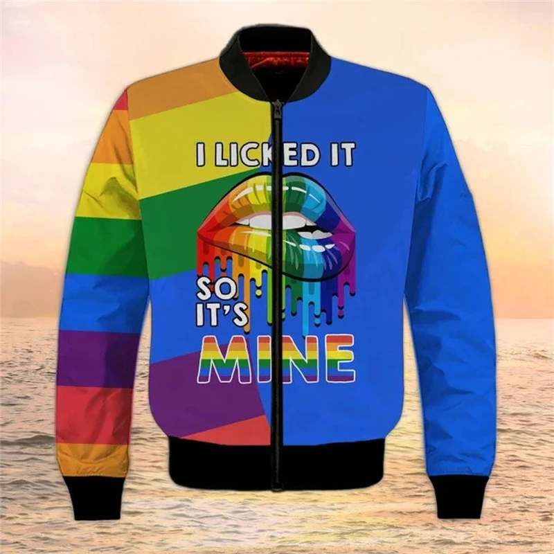 thumbnail image 1 of Nueva chaqueta bomber con estampado lésbico Lgbt para hombre y mujer, chaqueta bomber para hombre y mujer, abrigo de manga larga con bolsillos y cremallera, chaquetas de primavera, 1 of 5