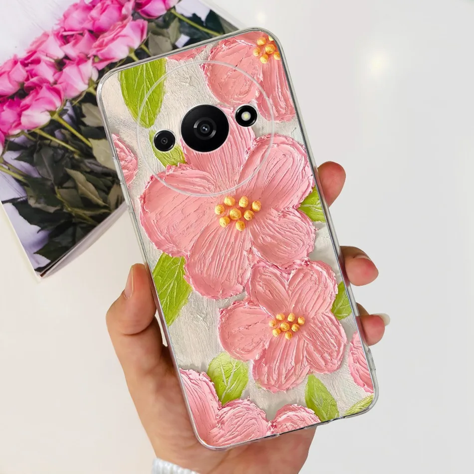 Elegant Printing Soft Silicone Clear TPU Slim Phone Case