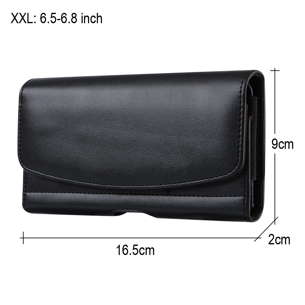 Universal Leather Phone Holster Belt Clip Case - Men's Waist Bag Cover