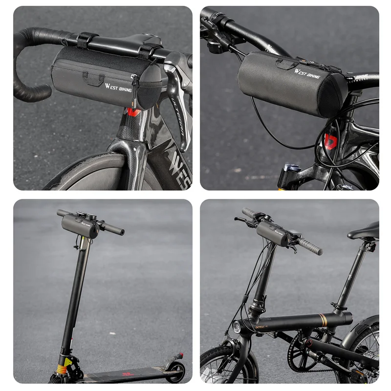 WEST BIKING Borsa da manubrio riflettente per bicicletta Borse a tracolla portatili multiuso per ciclismo MTB bici da strada scooter telaio tubo - immagine 4