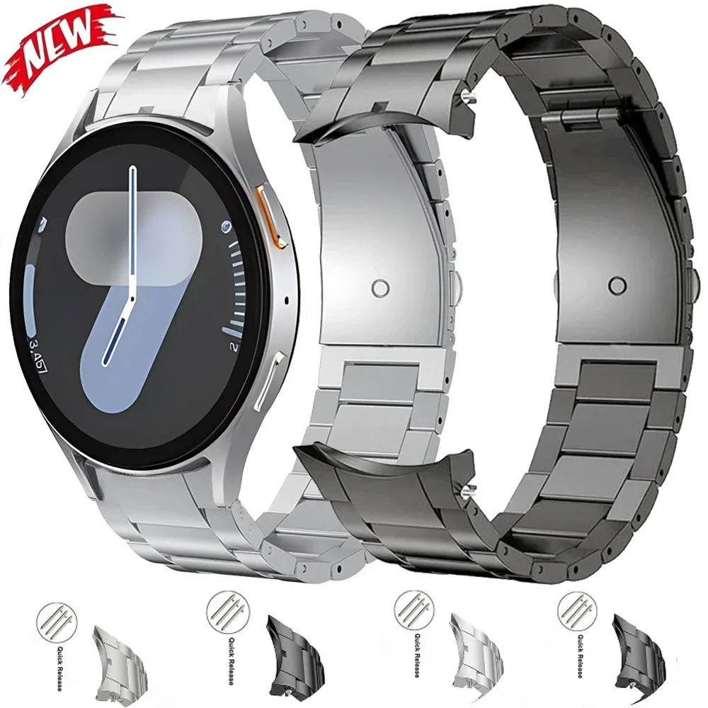 Sleek Stainless Steel Watch Band - No Gaps, 20mm Metal Bracelet