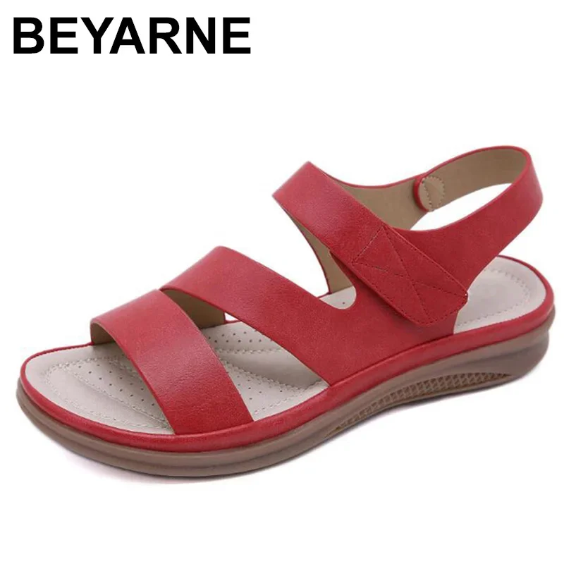 Women Sandals BEYARNE summer shoes women retro women beach sandals round head slope comfortable light sandals casual shoes