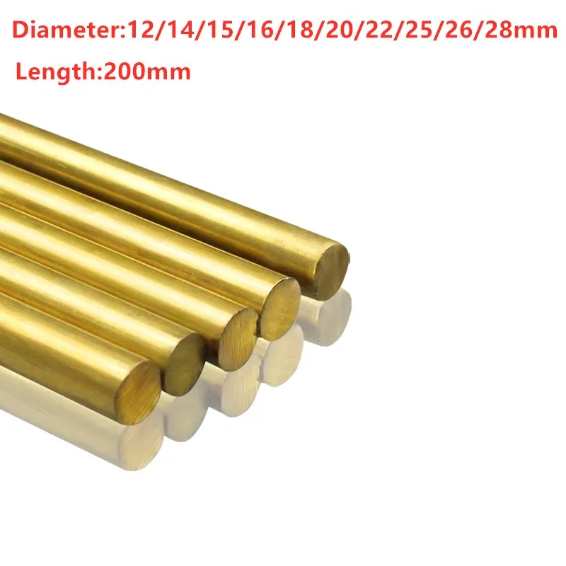 

1pcs 12mm-28mm Hand-done brass bar rod 200mm stick for knife handle part diy toys accessories