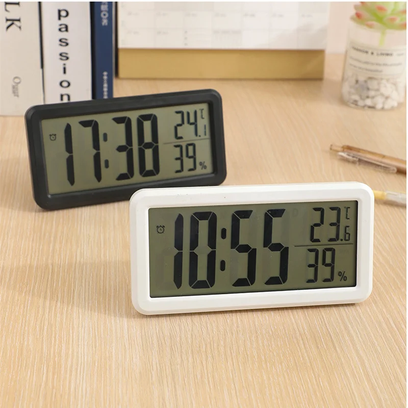 Simple Slim Nordic Digital Alarm Clock LED Battery Powered Desk Clock Big Screen Clock for Home