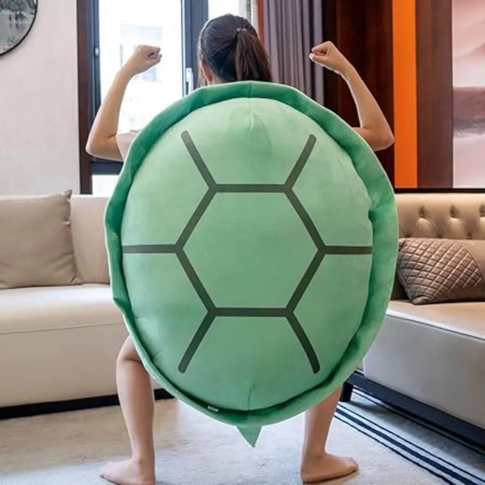 

80/100cm Wearable Turtle Shell Pillows Weighted Stuffed Animal Costume Plush Toy Funny Dress Up, Gift for Kids Adults