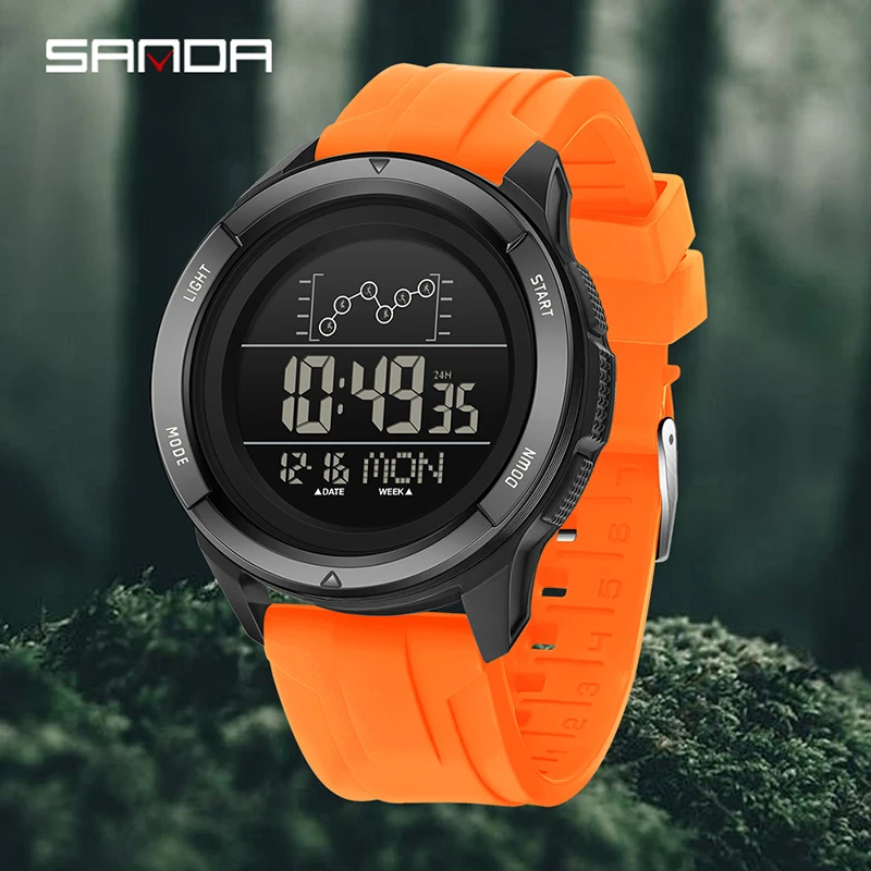 SANDA Men's Multifunctional LED Digital Sports Watch - Waterproof with Alarm Clock