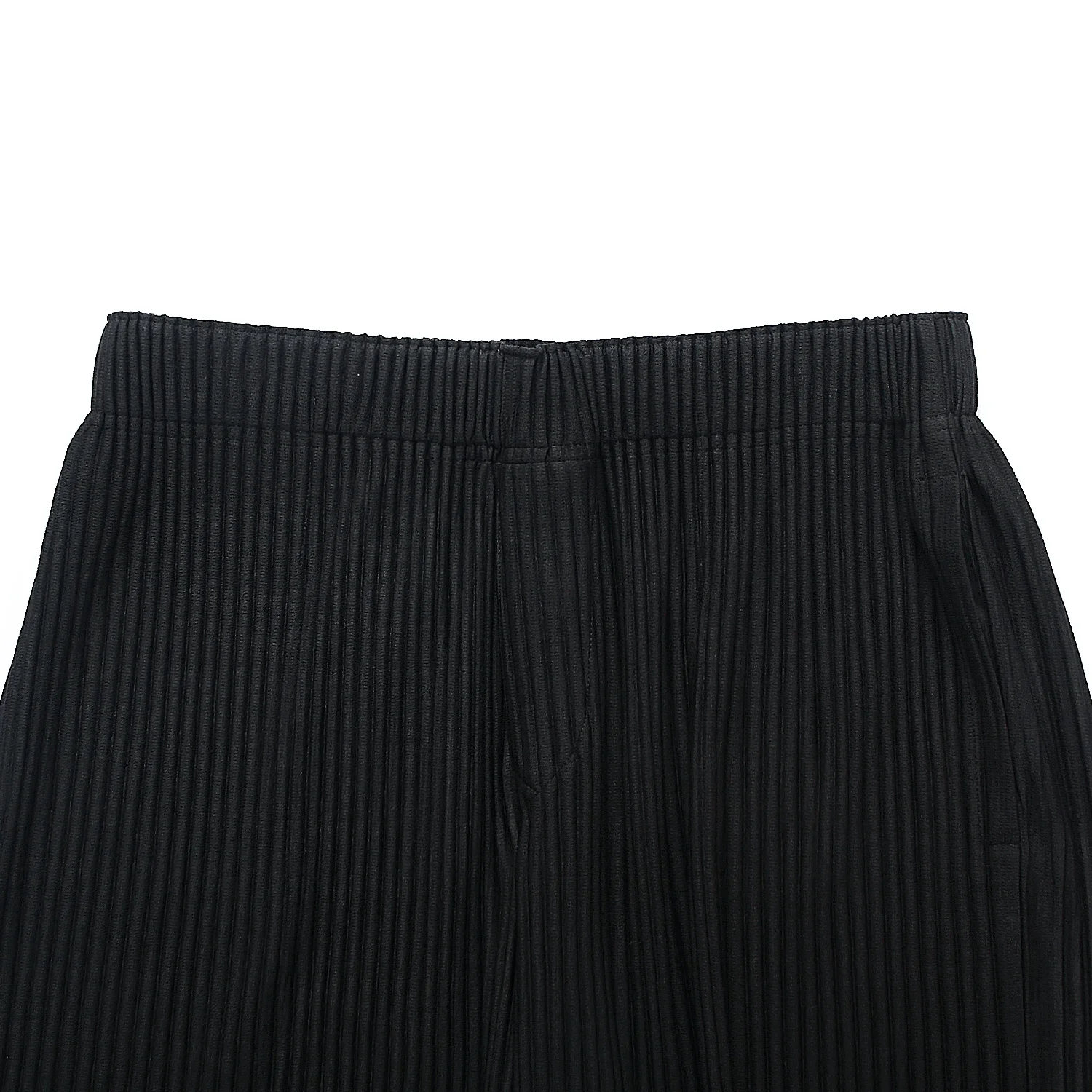 Pleated Shorts black  miteigi Miyake Men’s Loose Casual ribbed mid rise waist drawcord sports Gym clothes Sport Drawstring Pants Activewear for man Spring Summer mens tall plus size fitness sportswear Clothing