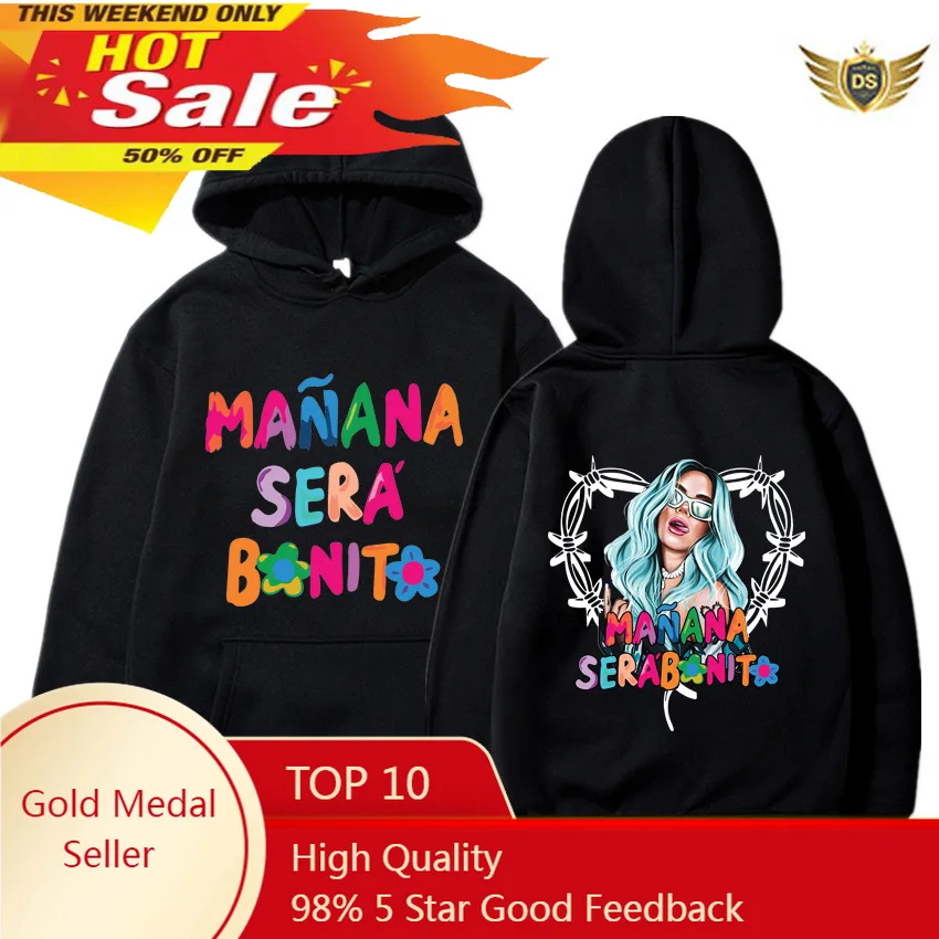 

Manana Sera Bonito Crenwneck Sweatshirt Hoodies Trending Pullover Graphic Sweatshirts Spring Autumn Woman Clothing Tops Karol G