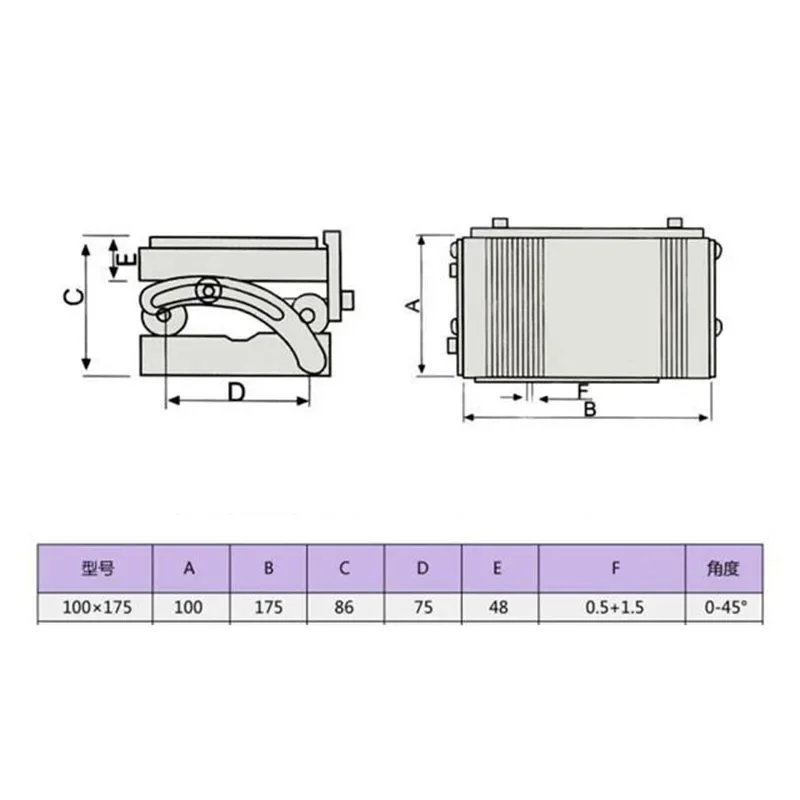 100*175 Sine Magnetic Table Brass Surface Chuck Grinder High Precision Disc Angle 0-45 CH NEW Tools 5