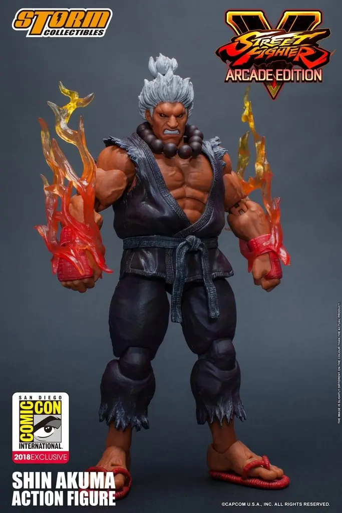 Series 4 Akuma Action Figure, Codllyne Akuma Red Hair and Blue Outfit  action figure. You might not be able to defeat Akuma in battle, but you can  own him as pa 