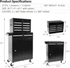 5-Drawer Rolling Tool Storage Cabinet W/ Detachable Top Tool Box Liner Universal Lockable Wheels, Adjustable Shelf 2