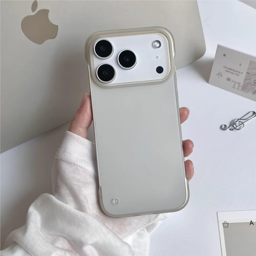 Sleek Borderless Matte Clear Shockproof Phone Case - Ultra Thin Translucent Design