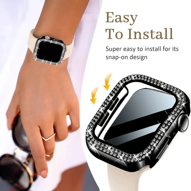 Diamond Protective Bumper & Tempered Glass Screen Cover