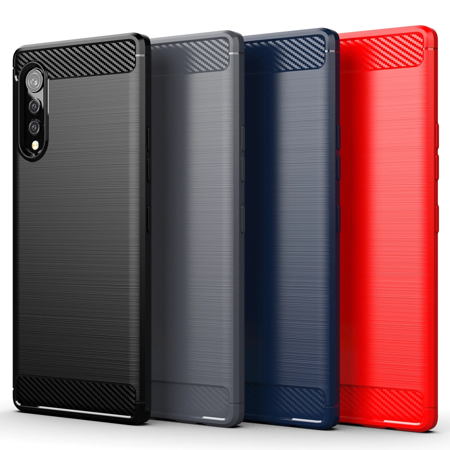 Фото Чехол из углеродного волокна для LG k92 K22 Plus k62 k52 K51 K41S K40S K71 K61 K50 V60 V50 V40 ThinQ, задняя крышка для LG Q51 Q61 Q70 Q92 чехол №1