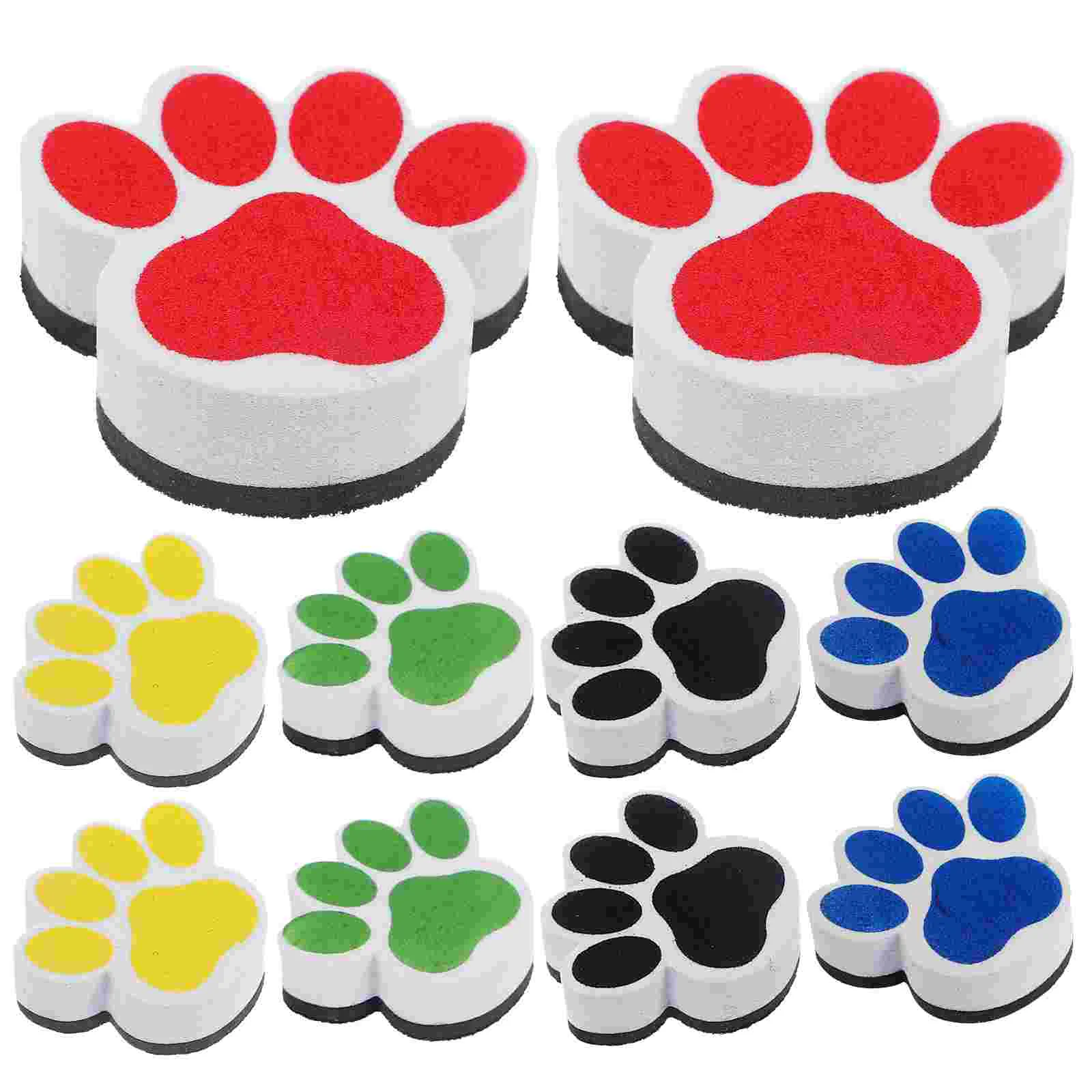 

Magnetic White Board Erasers 10Pcs Paw Print Dry Erase Eraser Chalkboard Cleaner Cartoon Whiteboard Erasers Classroom