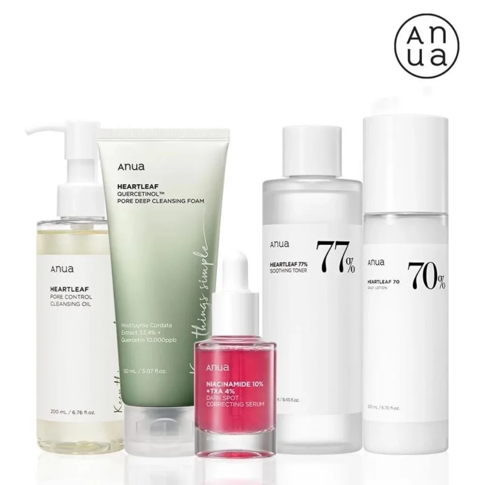 Anua Heartleaf 77% Skin Care Products Moisturizing Toner Makeup Remover Essence Deep Cleansing Korean Skincare Products Full Set facial essence skin care set