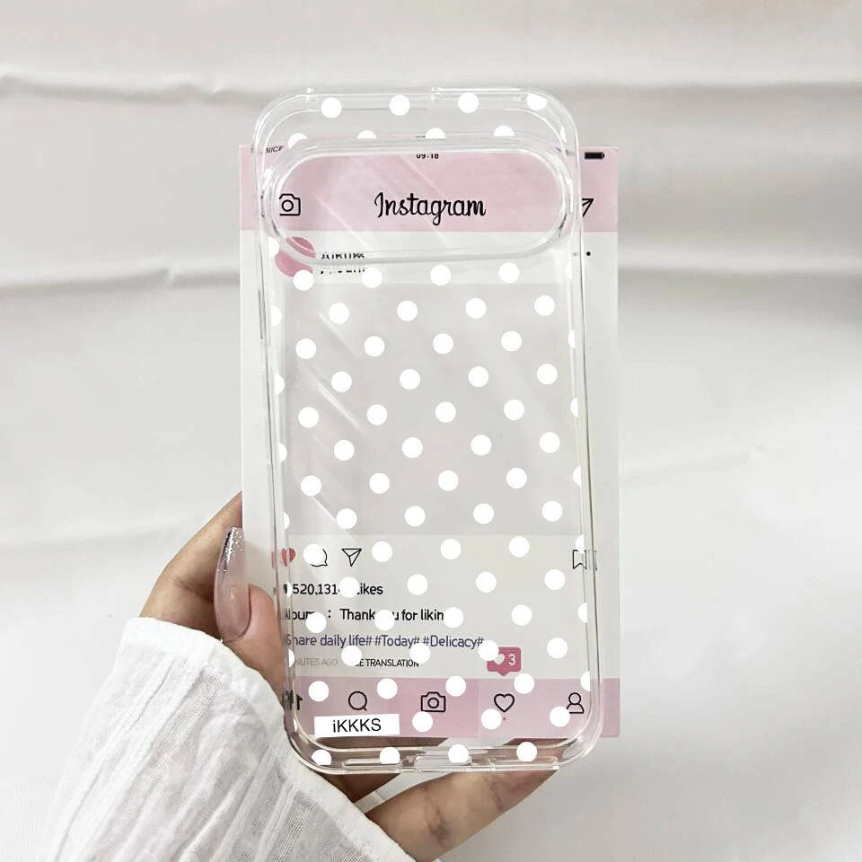 Stylish Wine Red & Black Polka Dots Phone Case - Clear Soft TPU Cover