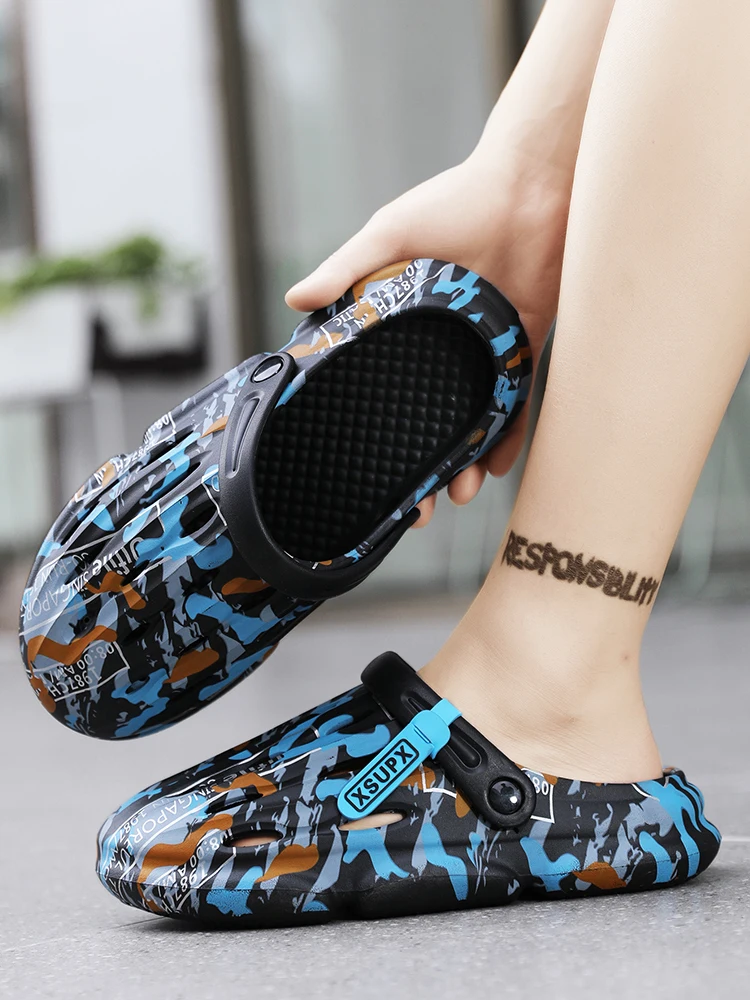 Slippers Beach Hollow Hole Man Platform Sandals Summer Men Casual Shoes Brand EVA Slides Outdoor Flip-Flops_voghion.com