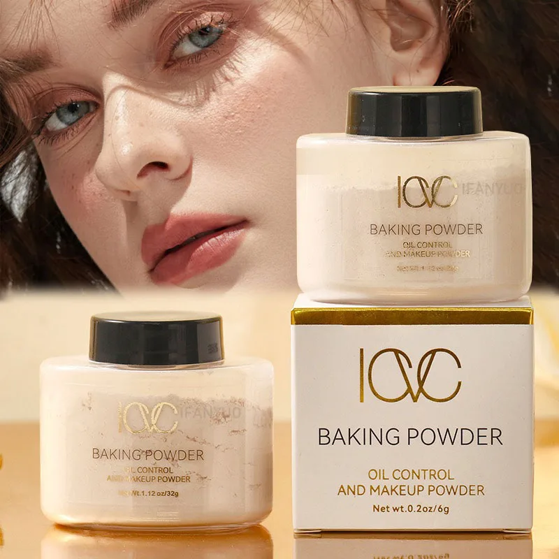Matte Finish Loose Setting Face Powder Oil-Control Absorbs Oil Conceal Pores Makeup