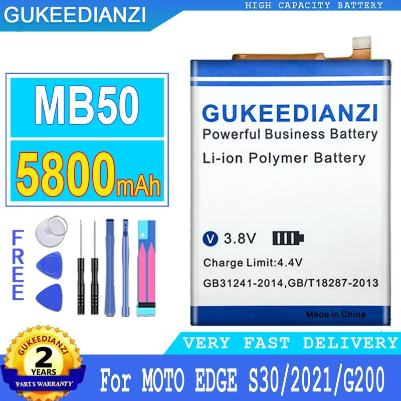 

GUKEEDIANZI Аккумулятор MB50 для Motorola, Moto EDGE S30, 2021, G200, XT2175-2, аккумулятор большой мощности, 5800 мАч