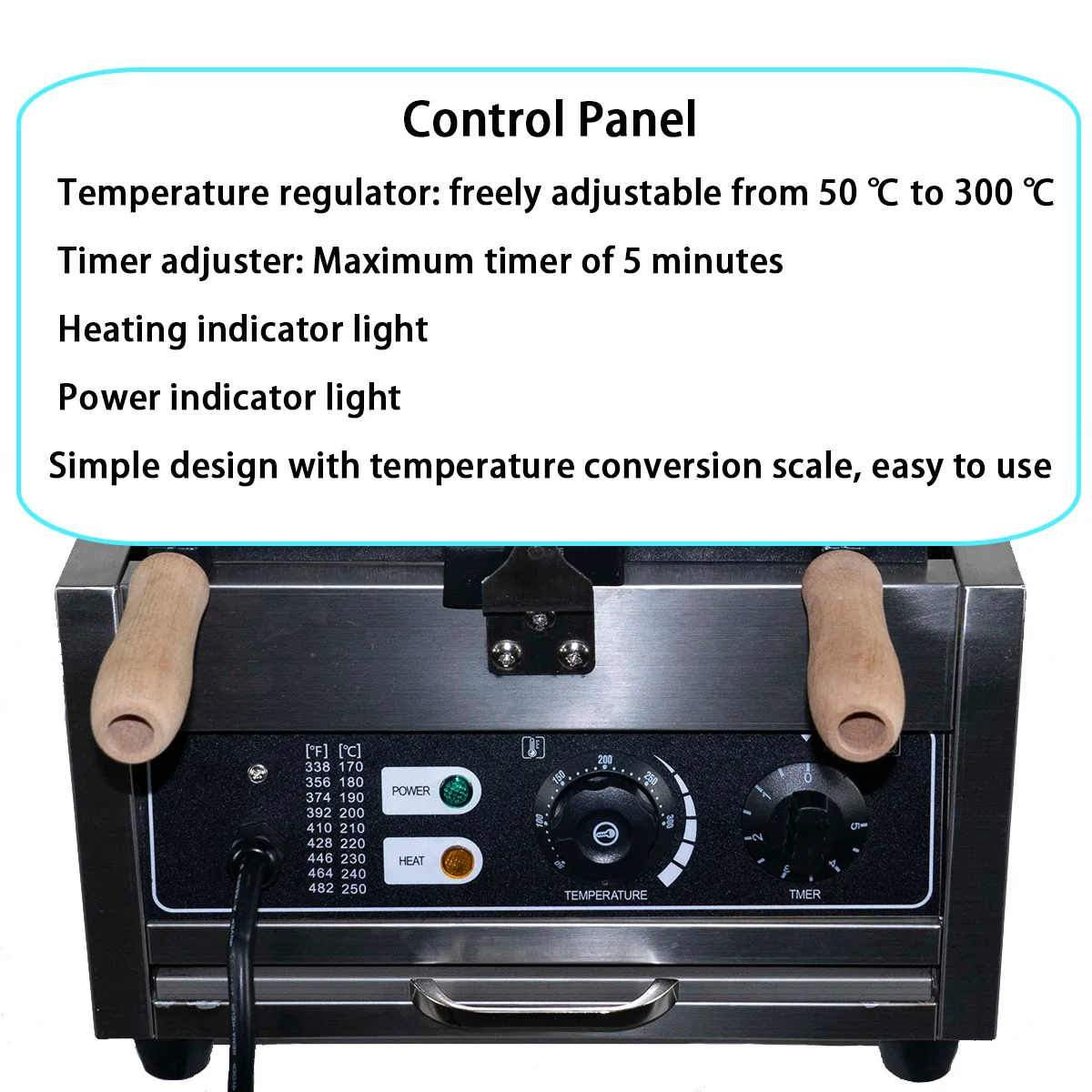 クロックス型電気ワッフルメーカー、ノンスティックコーティング、3D穴