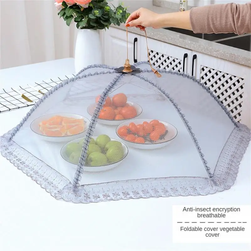 Spot Foldable Cover Vegetable Cover Breathable Insect-proof And Fly-proof Lace Table Rice Mesh Vegetable