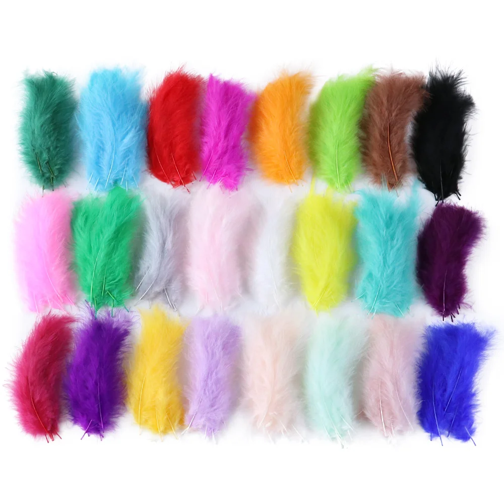 50Pcs Turkey Feathers Craft Feathers Natural Feathers Fluffy Marabou Turkey Feathers 10-15cm for Crafts Dream Catcher Feather Jewelry Decor Soft Plumes Wedding Party Accessorie