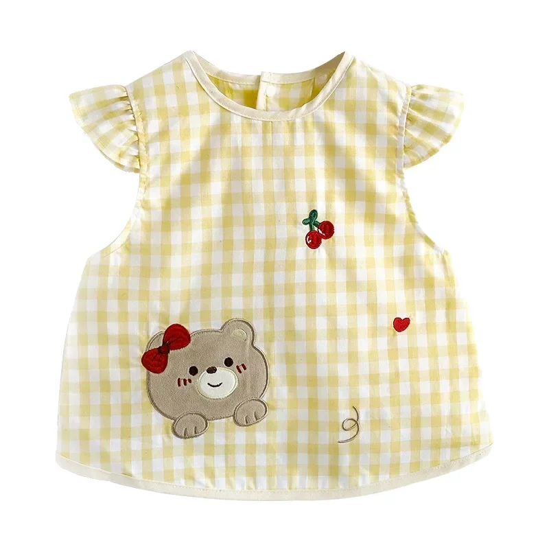 Waterproof Thin Sleeveless Baby Bibs Toddler Feeding Smock Child Eating Apron Lightweight Baby Clothes Infant Feeding Covers