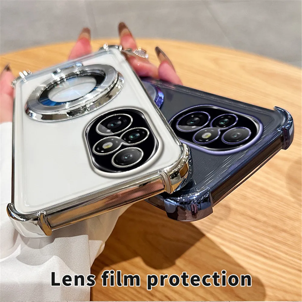 Shockproof Transparent Magnetic Stand Holder Case with Camera Protection