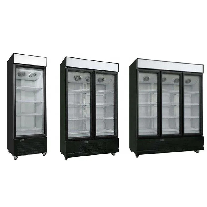 Vertical Upright Freezer Cooler Refrigerated Equipment Double Door Commercial Fridge