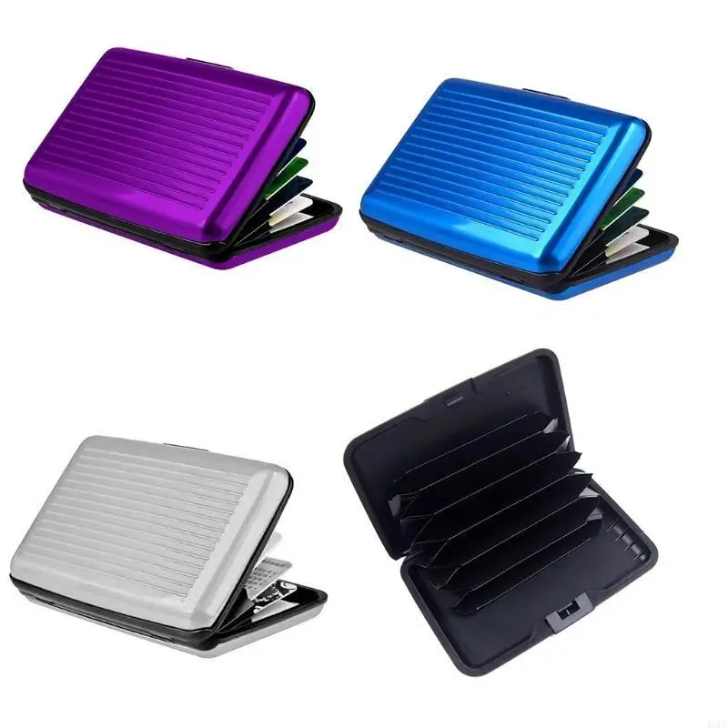 4xff Aluminium Business Kreditkartenhaltertasche für Case -Geldbeutel -Brieftaschenorganisator Schutzkarten – Detail 8