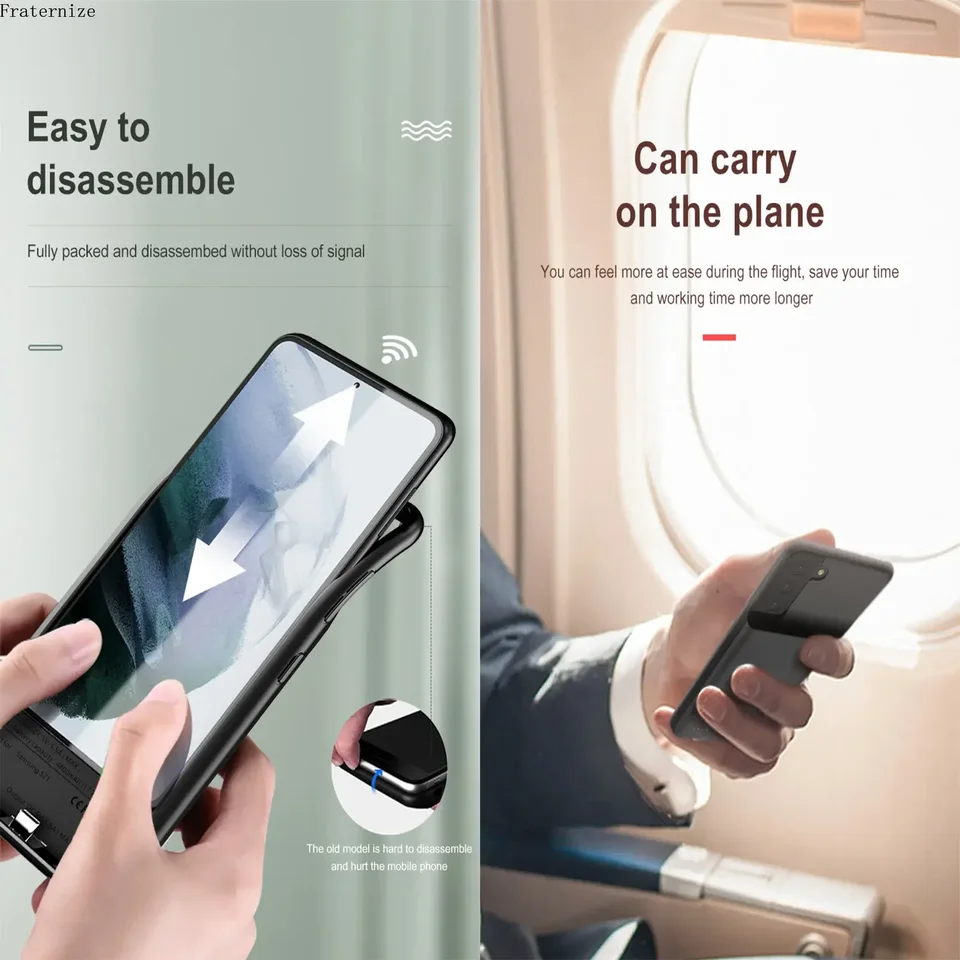 Fraternize Akku-Gehäuse Für Galaxy A35/A55 - 7000mAh Ladecase Mit Display