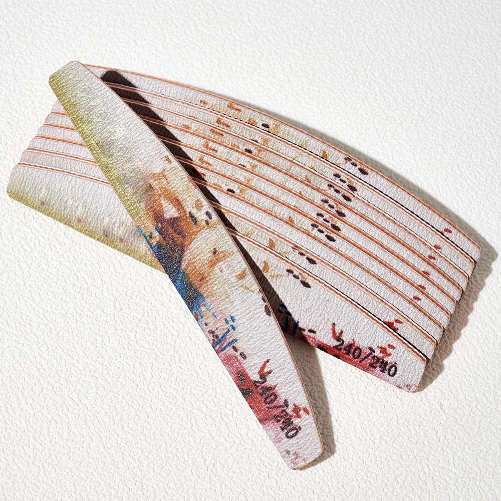 꽃 패턴 네일 파일, 재사용 가능한 더블 네일 파일, 아크릴 손톱 전문 케어 매니큐어 도구, 홈 살롱 *, 10 개