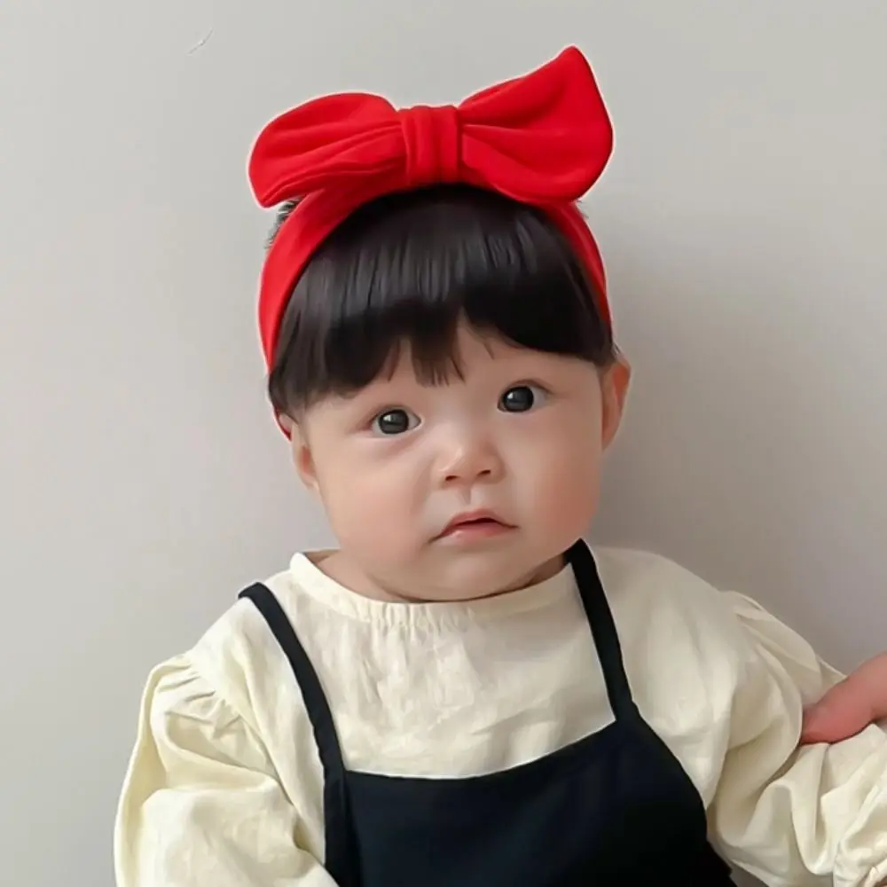 

Искусственный реквизит для фотосъемки для девочек, детский головной убор с бантом для новорожденных, для малышей, с аккуратным челкой, парик принцессы, повязка на голову