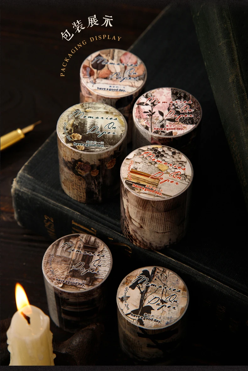 JIANQI 45mm * 2m Vintage Washi Tape Pflanzen Blumen Stil Dekoratives Scrapbooking Tape Diy Tagebuch Album Collage Material – Detail 12