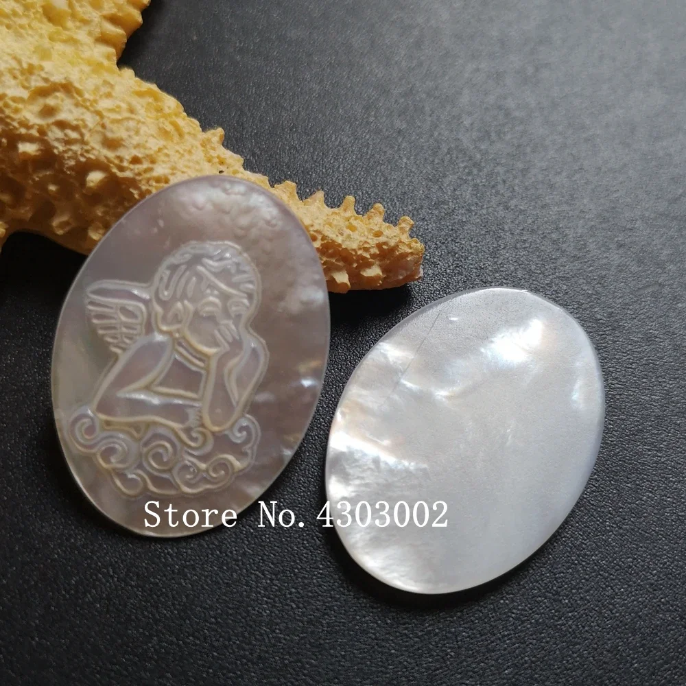 100개/세트 18x25mm 천연 엔젤 자개 쉘 타원형 컷 엔젤 진주 쉘 MOP DIY 쥬얼리용