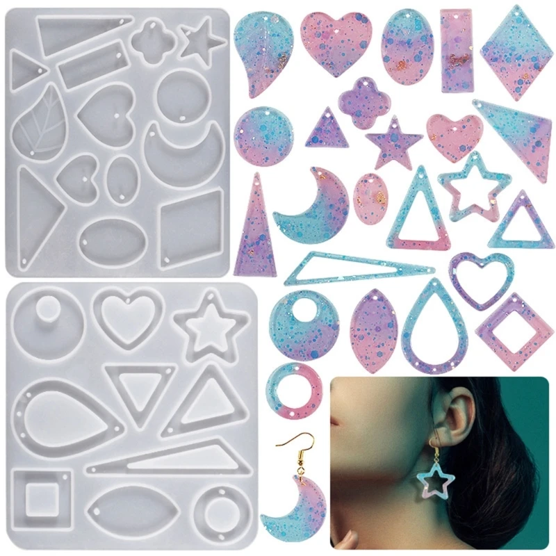 Mini Moon Heart Earring Resin Mold Leaf Shapes Silicone Molds for DIY Women  Girl Earring Jewelry Resin Craft Mold - AliExpress