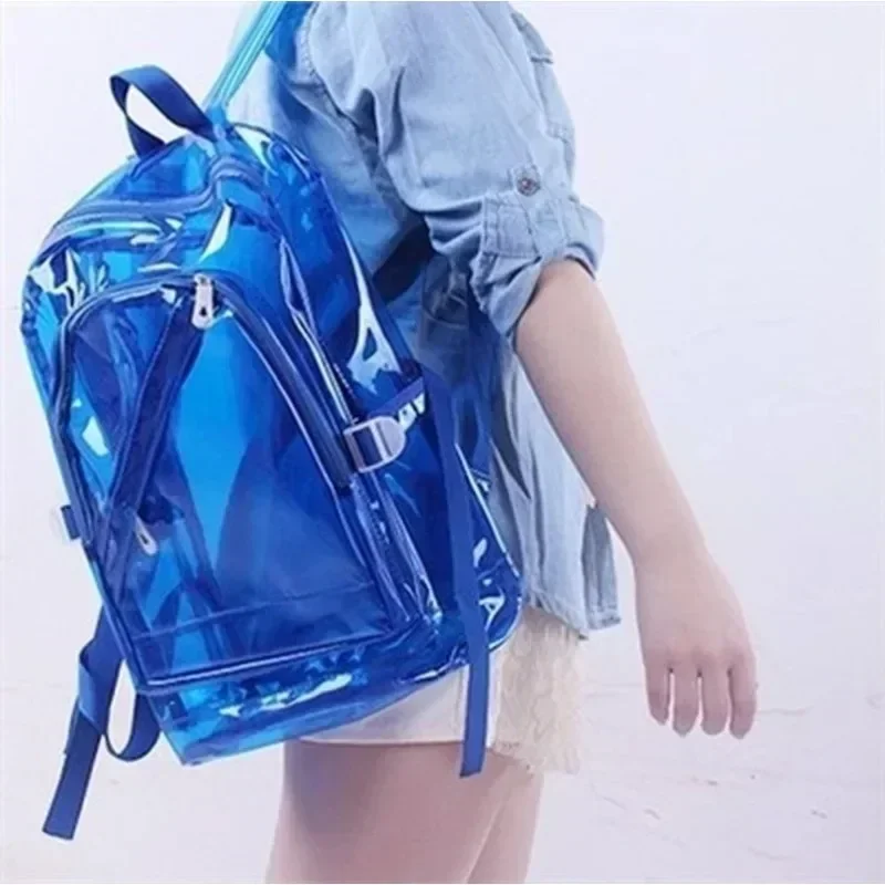 Fashion Transparent Backpack,Waterproof PVC Clear Plastic,Daily Mini,Teenager Girls Notebook School Bag