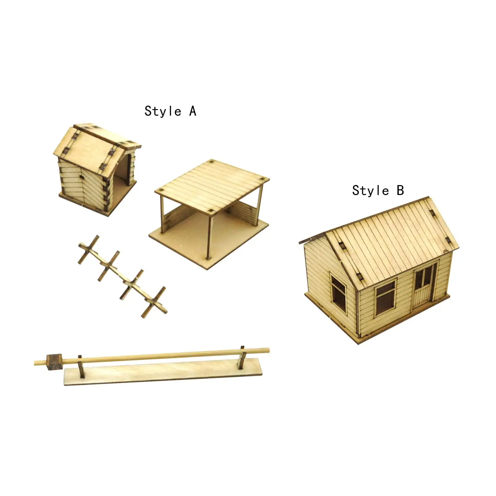 건축 모델 키트 부모 자녀 상호 작용 DIY 페인팅 나무 모델 키트, 마이크로 조경 디오라마 건축 모델용, 1:72