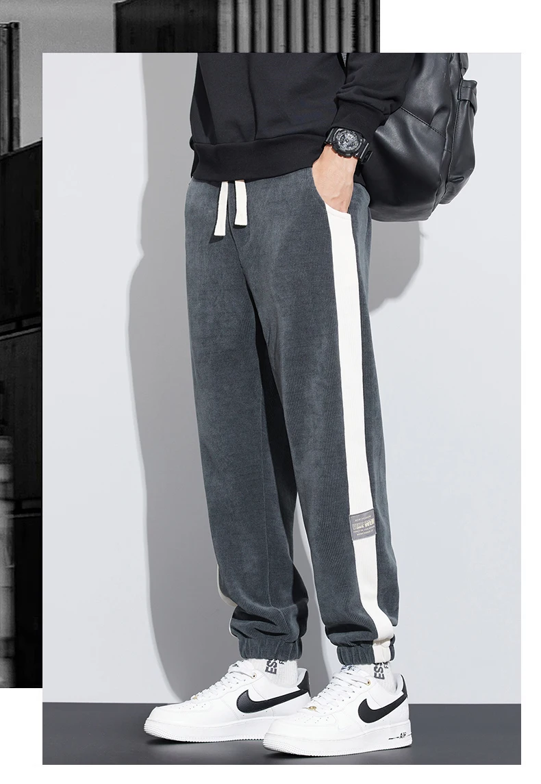 Description Picture 2 of itemFleece Casual Pants for Men's Loose Tie Feet Versatile Sports Pants