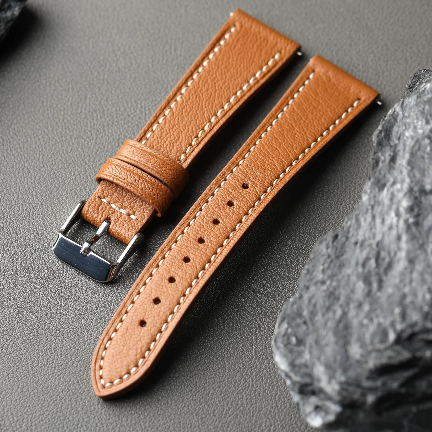Handmade Blue-Green French Goat Leather Quick Release Strap