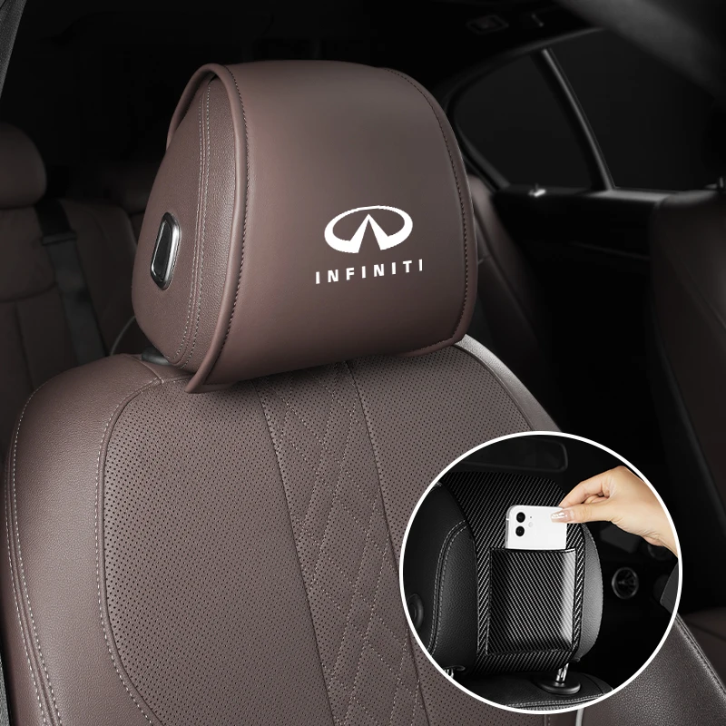 인피니티 Q50, FX35, Q30, G37, Q70, QX70, G35, Q60, QX50, QX60, QX80, QX30, JX35, G25 용 시트 헤드레스트 보호 커버, 자동차 액세서리, 2 개