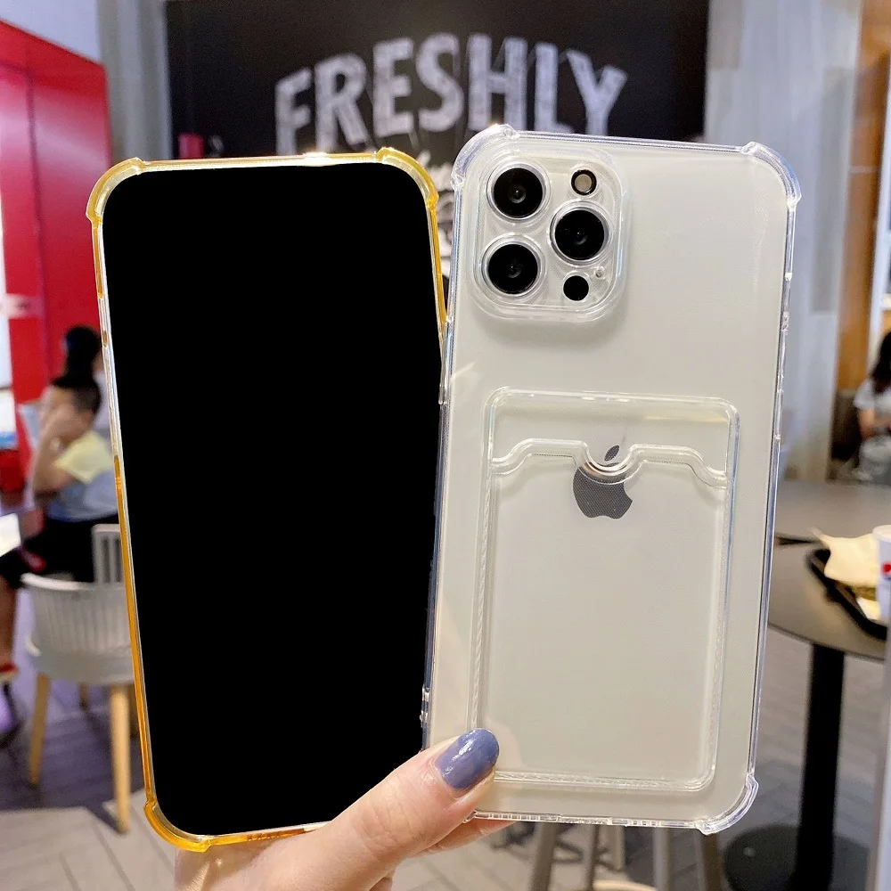 Clear Card Holder Wallet Phone Case with Slot Organizer Cover