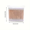 1000pcs Unscented Cotton Swabs, Double-Headed, Wooden Stick, Makeup Removal & Cleaning Ear Cotton Swabs 2