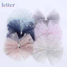 

2 Piece Girls Big Size Glitter Gauze Mesh Hair Clip Cute Baby Hairpin Girls Princess Hair Barrette Bows Accessories