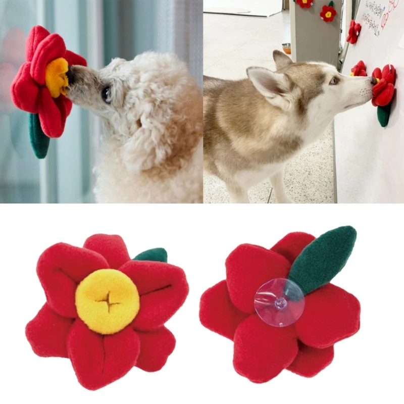 

Dog Puzzle Toy Pet Plush Snuffle Toy Flower Aggressive Chewers Teething Toy Gift