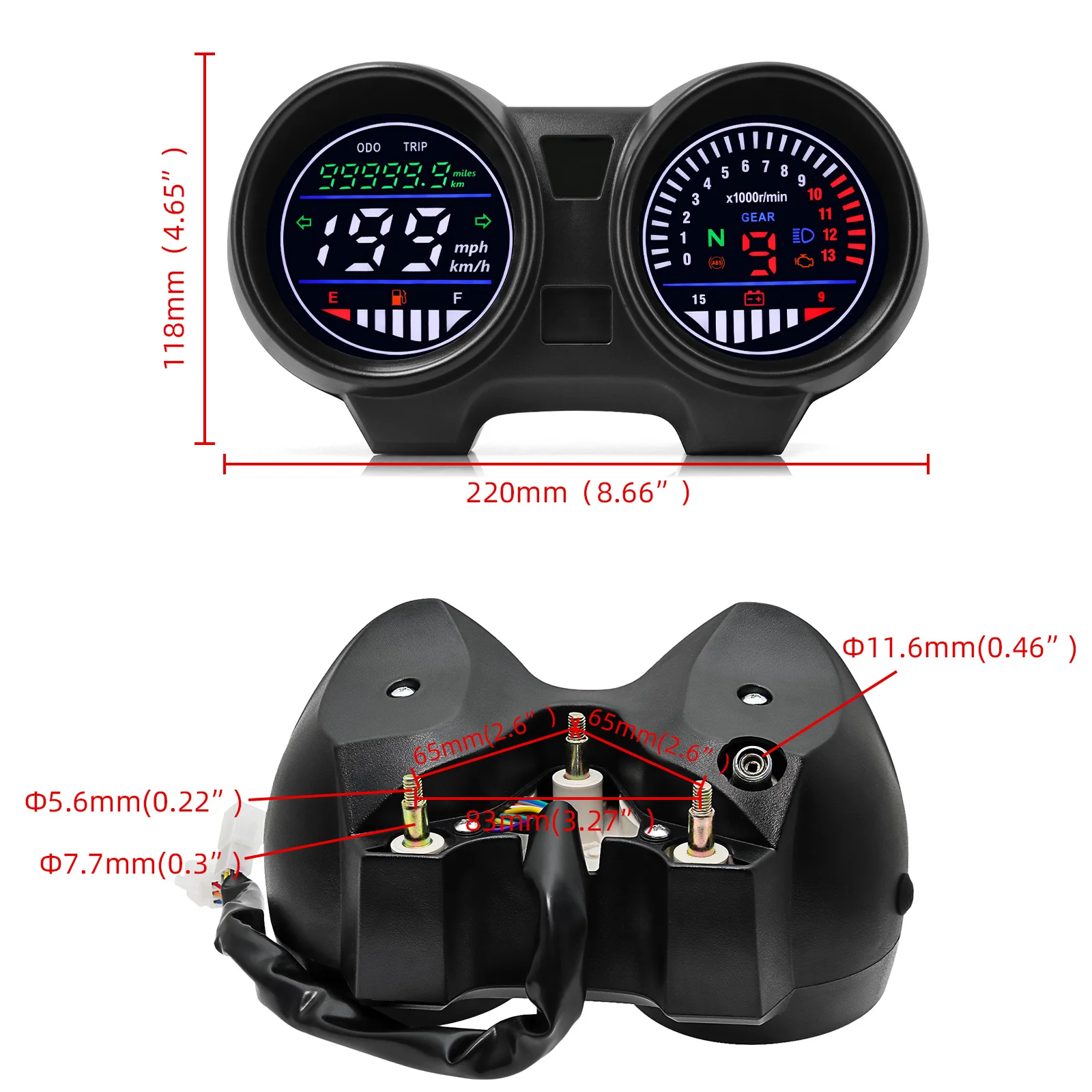 HD 2023 New Speedometer Digital Led Panel RPM Speed Gauge for Motorcycle  Brazil titan 150 honda cg150 fan150 2010 2012 - AliExpress